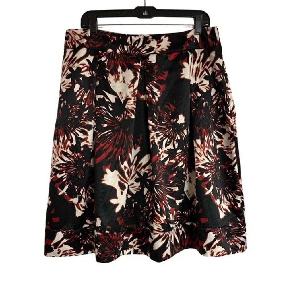 Worthington Black Print Skirt Size 16
